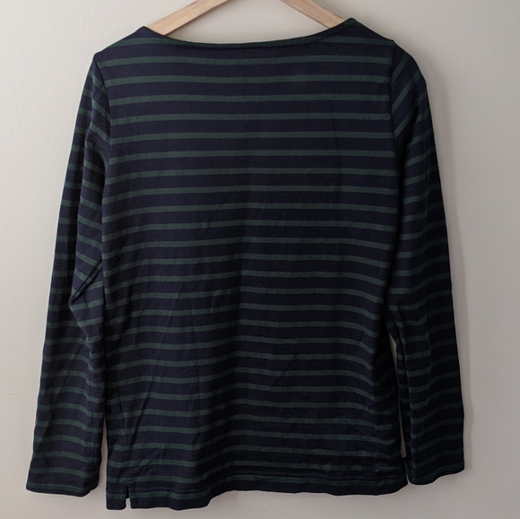 Muji Navy and Green Striped Crewneck - Picture 5 of 5